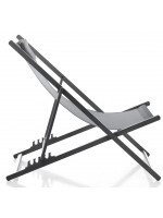 CABEI Chaise longue pliante pour l'extérieur en aluminium peint gris mat pour usage domestique ou contractuel