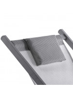 CABEI Chaise longue pliante pour l'extérieur en aluminium peint gris mat pour usage domestique ou contractuel