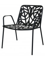 FANCY RELAX stackable armchair in white or anthracite steel stackable for garden terraces hotel bar restaurant contract