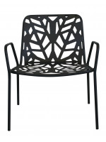 FANCY RELAX stackable armchair in white or anthracite steel stackable for garden terraces hotel bar restaurant contract