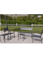 DORIO Sofa empilable en acier blanc ou anthracite empilable pour terrasses de jardin hotel bar restaurant contract