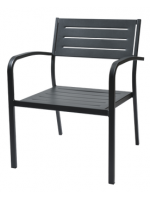 DORIO stackable armchair in white or anthracite steel stackable for garden terraces hotel bar restaurant contract