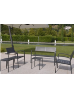 DORIO fauteuil empilable en acier blanc ou anthracite empilable pour terrasses de jardin hotel bar restaurant contract