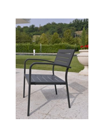 DORIO fauteuil empilable en acier blanc ou anthracite empilable pour terrasses de jardin hotel bar restaurant contract