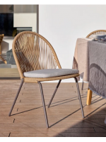 GINGER Silla de diseño en cuerda para interiores o exteriores