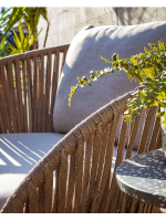 BOLER Sofa aus Seil und Metall mit Kissen für Gartenterrassen im Innen- und Außenbereich