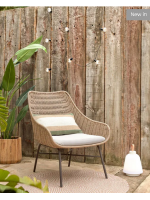 ALEIDI armchair for indoor or outdoor in steel and cotton cord