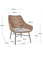 ALEIDI armchair for indoor or outdoor in steel and cotton cord