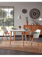 OQUI 120 ou 140 ou 160 cm table ovale à rallonges laqué blanc