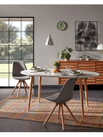 OQUI 120 oder 140 oder 160 cm ausziehbaren ovalen Tisch lackiert weiß