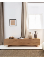 ANICA Mueble TV 200 cm chapado en roble con acabado natural design home living