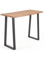 APORT high table in solid natural acacia wood and black metal legs home furnishing design