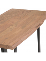 APORT high table in solid natural acacia wood and black metal legs home furnishing design