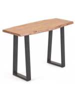 APORT console in solid natural acacia wood and black metal legs home furnishing design