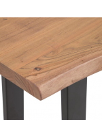 APORT console in solid natural acacia wood and black metal legs home furnishing design