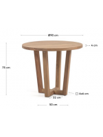 NANA' choice measures 90 cm or 120 cm in diameter table in solid acacia wood