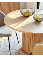 BASCO tavolo in legno massello con base dogata design living casa