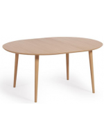 ASPI round diam 120 extendable top in oak veneer and legs in solid wood table