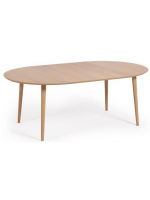 ASPI round diam 120 extendable top in oak veneer and legs in solid wood table