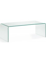 BURANO 110x50 transparent tempered glass rectangular coffee table