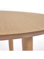 ASPI 120 oder 140 oder 160 cm ovale ausziehbare Tischplatte aus Eichenfurnier und Tischbeine aus Massivholz