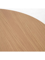 ASPI 120 ou 140 ou 160 cm plateau extensible ovale en placage de chêne et pieds en table en bois massif