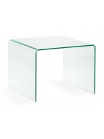 BURANO 60x60 in transparent tempered glass square tavolino