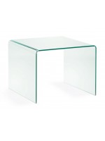 BURANO 60x60 in vetro temperato trasparente quadrato tavolino