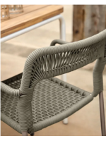BATAM scelta colore sedia con braccioli in corda e in metallo per interno ed esterno giardino terrazzi