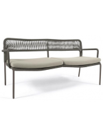 BATAM scelta colore divano in corda e in metallo con cuscino incluso per interno ed esterno giardino terrazzi