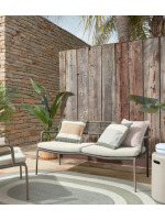 BATAM color a elegir sofá de cuerda y metal con cojín incluido para terrazas jardín interior y exterior