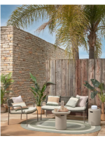 BATAM choix de couleur corde et canapé en métal avec coussin inclus pour les terrasses de jardin intérieures et extérieures