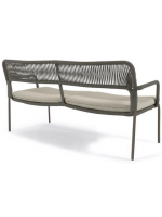 BATAM choix de couleur corde et canapé en métal avec coussin inclus pour les terrasses de jardin intérieures et extérieures