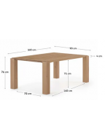 ARON choice of fixed table size in natural oak design furniture