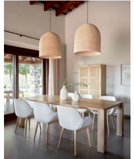 ARON choice of fixed table size in natural oak design furniture