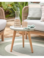 DIAM wooden coffee table and polycemento top