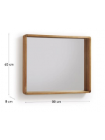 OBI 80x65 Espejo con marco de madera de teca adecuado para el hogar o el baño por contrato