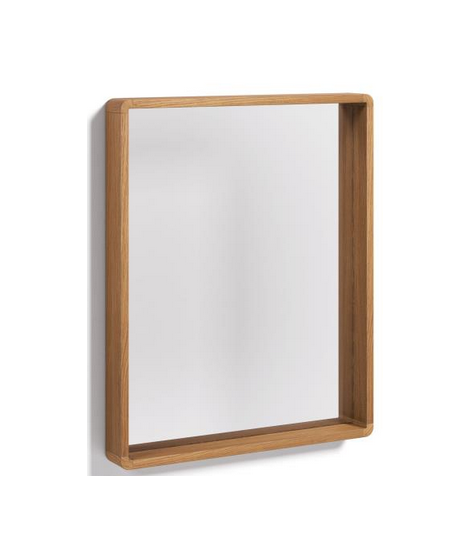 OBI 80x65 Miroir avec cadre en bois de teck adapté à la maison ou la salle  de bain pour contract