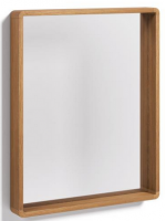 OBI specchio 80x65 con cornice in legno di teak adatto per bagno casa o contract