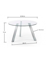 CASUAL Diam 110 oder 130 feste lässig in Chrom oder weiß Glas Top-Runde Tisch home Vertrag