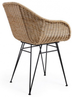 CAROLA Ratán natural y estructura metálica silla con brazos
