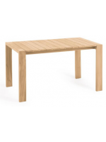 KTOR table fixe 160x90 ou 200x100 ou 240x110 cm tout en teck massif pour usage intérieur ou extérieur