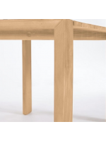 KTOR table fixe 160x90 ou 200x100 ou 240x110 cm tout en teck massif pour usage intérieur ou extérieur