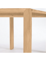 KTOR tavolo 160x90 o 200x100 o 240x110 cm fisso tutto in legno massello di teak per interno o esterno