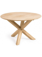 ASTAR fixed table Ø 120 cm o Ø 150 cm all in solid teak wood for indoor or outdoor use