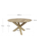 ASTAR Fester Tisch Ø 120 cm oder Ø 150 cm alles aus massivem Teakholz für den Innen und Außenbereich