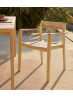 ASTAR poltrona impilabile sedia con braccioli in legno massello di teak per esterno giardino e terrazzi