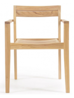 ASTAR stackable armchair chair with armrests in solid teak wood for outdoor gardens and terraces