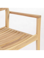 ASTAR poltrona impilabile sedia con braccioli in legno massello di teak per esterno giardino e terrazzi