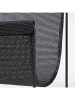 FIABEL Porte-revues en métal noir et tissu amovible